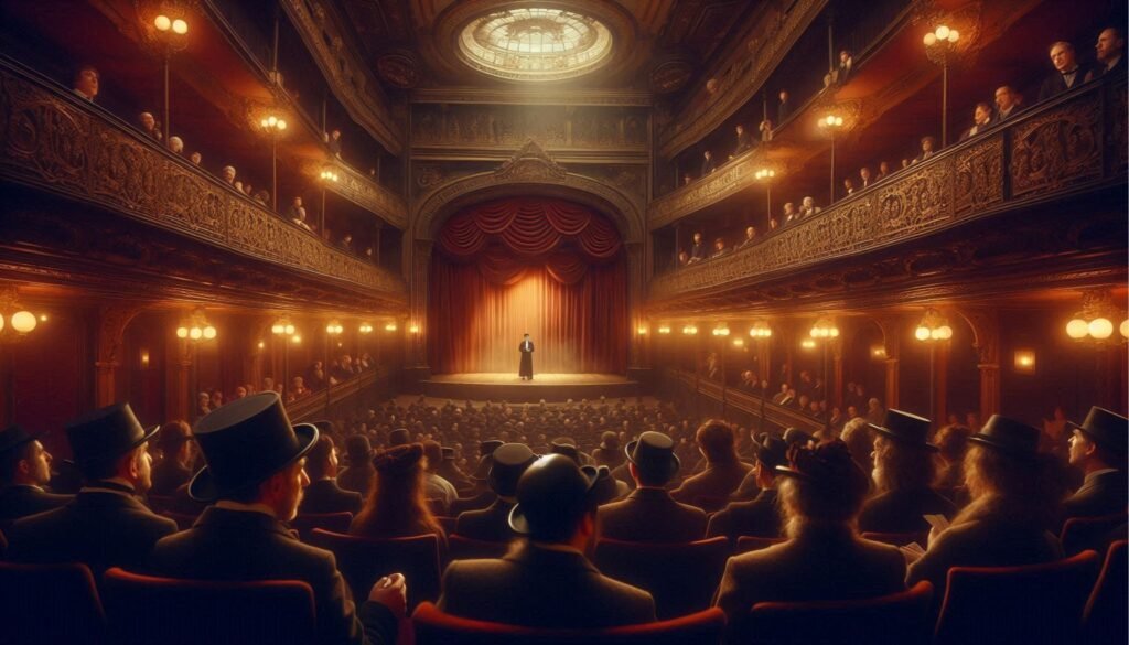 Italian immigrant singer performing in Buenos Aires theater in 1905